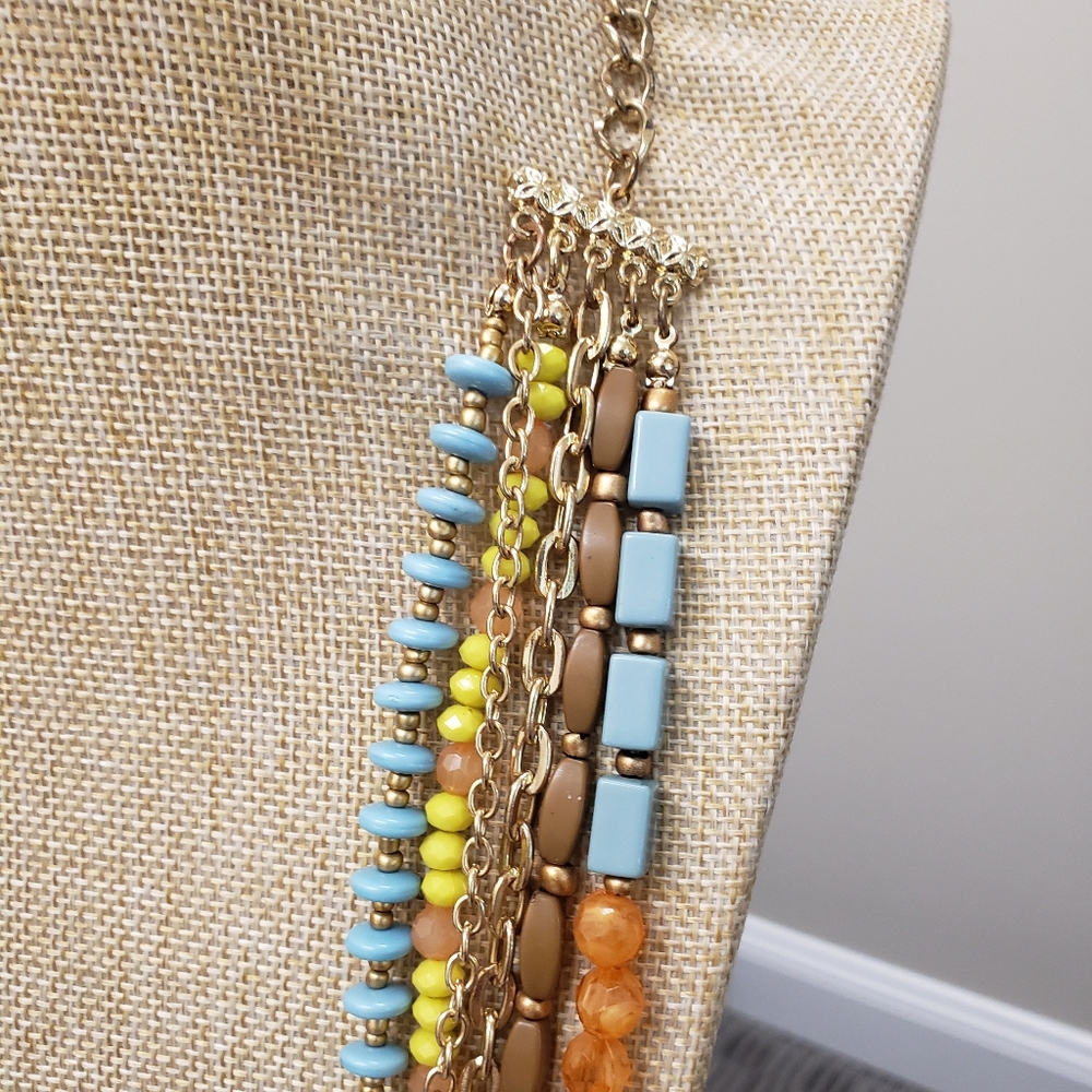 Multi Layer, Multi Strand, Multi Color Beaded Gem… - image 6